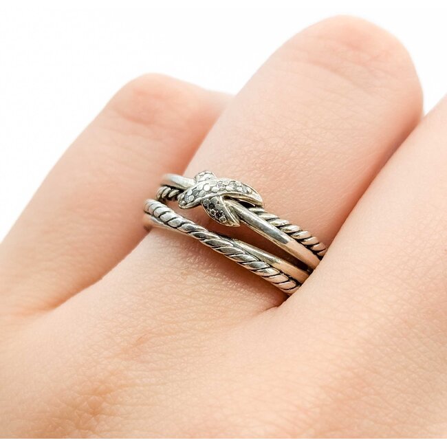 Rings David Yurman .03ctw Round Diamonds SS Sz6.5 4.5g 225070085