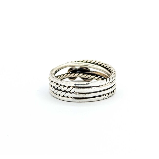 Rings David Yurman .03ctw Round Diamonds SS Sz6.5 4.5g 225070085