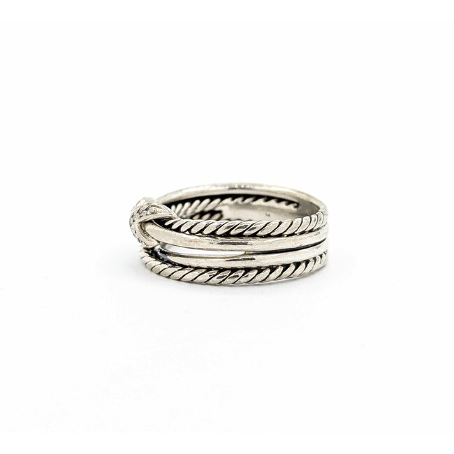 Rings David Yurman .03ctw Round Diamonds SS Sz6.5 4.5g 225070085