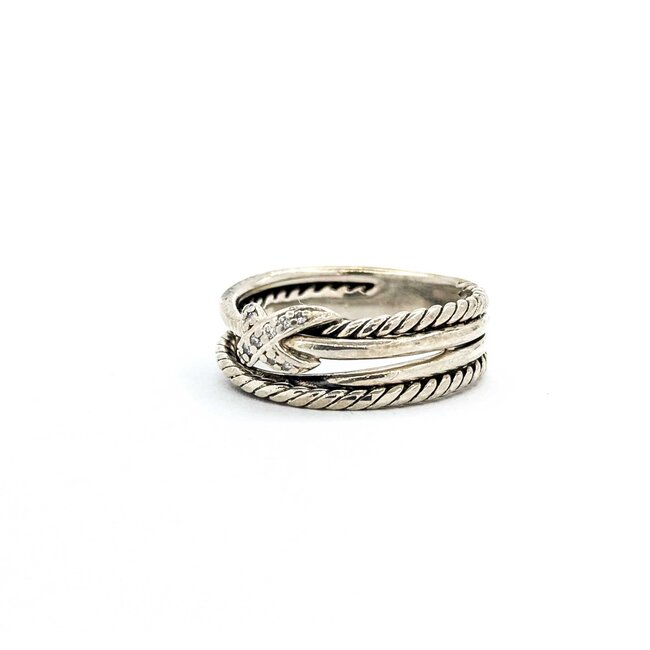 Rings David Yurman .03ctw Round Diamonds SS Sz6.5 4.5g 225070085