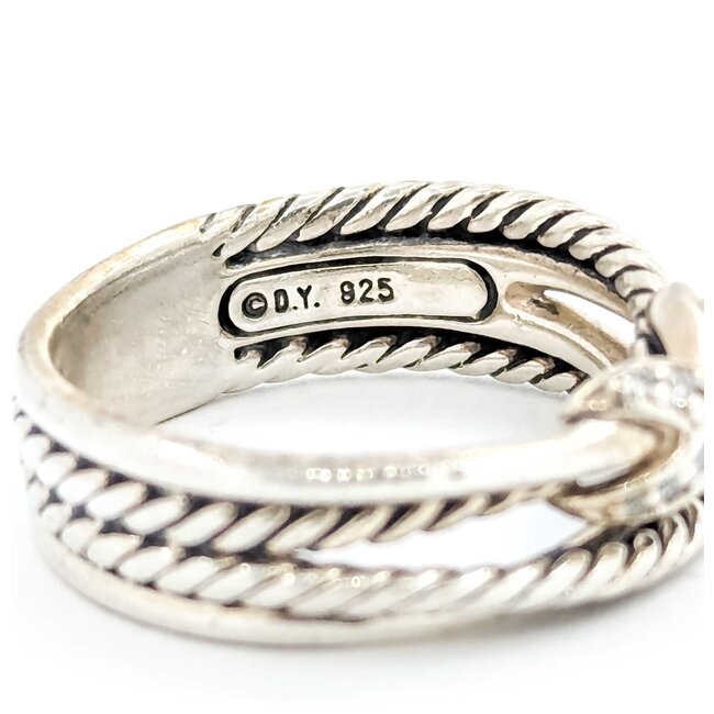 Rings David Yurman .03ctw Round Diamonds SS Sz6.5 4.5g 225070085