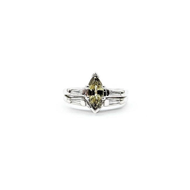 Ring Set Contour Band .35ctw Baguette Diamonds .90ct Alexandrite 900pt Sz6 7.2g 125040043