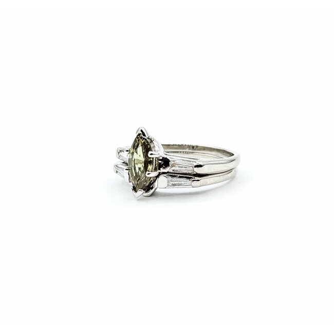 Ring  Contour Band .35ctw Baguette DiamondsGIA: 2243072207  .91ct Color-Changing Alexandrite 900pt 11mm Sz6 7.2g 125040043