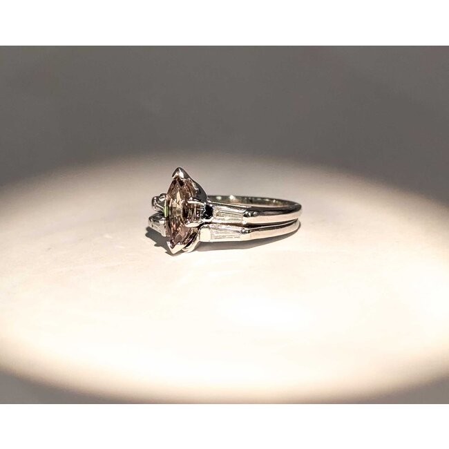 Ring Set Contour Band .35ctw Baguette Diamonds .90ct Alexandrite 900pt Sz6 7.2g 125040043