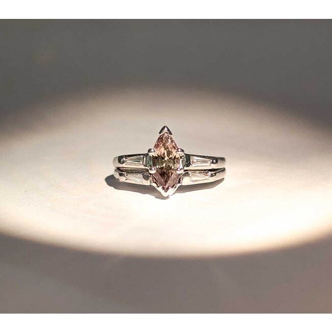 Ring Set Contour Band .35ctw Baguette Diamonds .90ct Alexandrite 900pt Sz6 7.2g 125040043