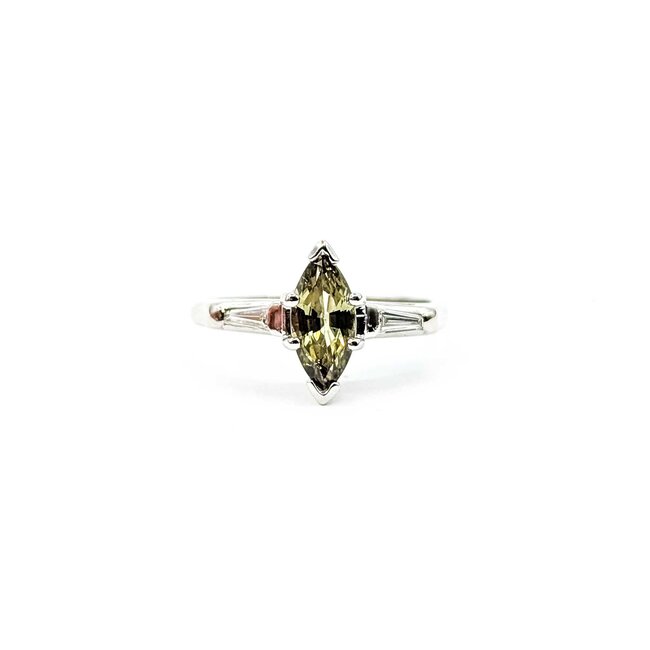 Ring  Contour Band .35ctw Baguette DiamondsGIA: 2243072207  .91ct Color-Changing Alexandrite 900pt 11mm Sz6 7.2g 125040043