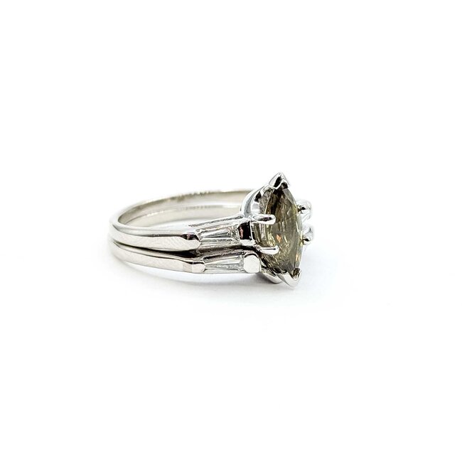 Ring  Contour Band .35ctw Baguette DiamondsGIA: 2243072207  .91ct Color-Changing Alexandrite 900pt 11mm Sz6 7.2g 125040043