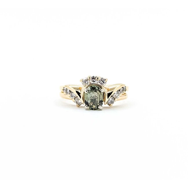 Ring .50ctw Round Diamonds .85ct Alexandrite GIA: 2231584947 14ky sz7 7.5mm 124060191