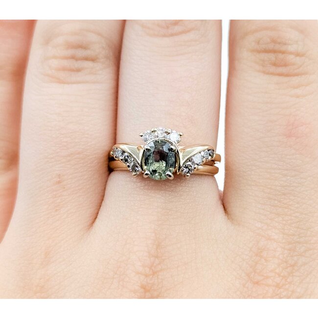 Ring .50ctw Round Diamonds .85ct Alexandrite GIA: 2231584947 14ky sz7 7.5mm 124060191