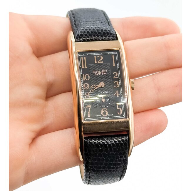 Watch Gruen Curvex GSC 16-3 24mm Stainless Steel Leather Strap Box and Papers 225086603