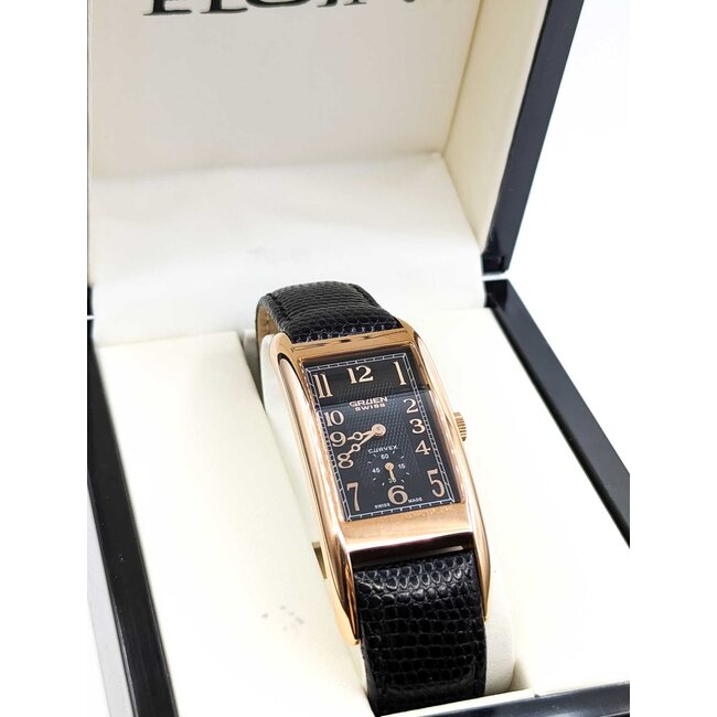 Watch Gruen Curvex GSC 16-3 24mm Stainless Steel Leather Strap Box and Papers 225086603