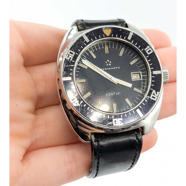 Watch Eternamatic Kontiki 41mm Stainless Steel Leather Strap Watch Only 225086601