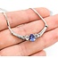 Necklace .15ctw Baguette Diamonds .75ct Tanzanite 14kw 17" 6.7g 225070149