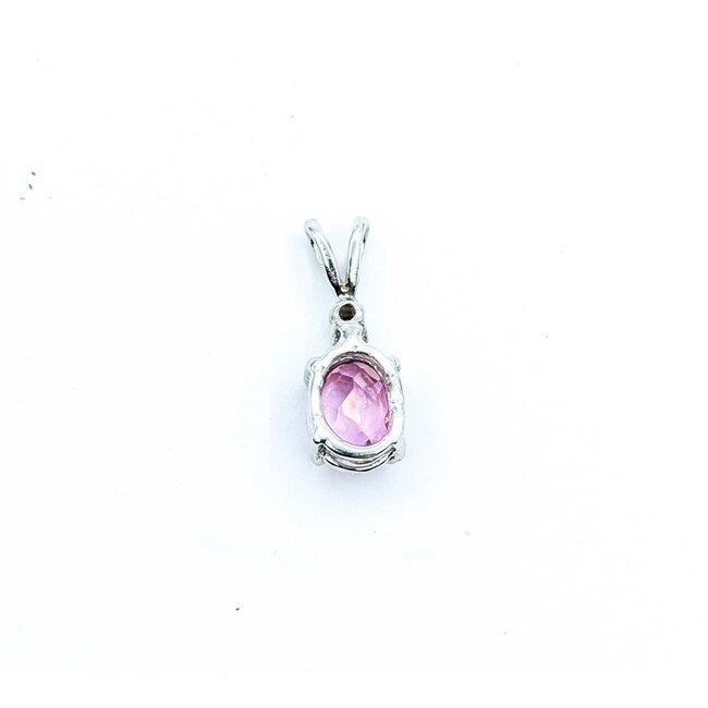 Pendant Drop .03ct Round Diamond 2.0ct Pink Topaz 10kw 19x7mm 1.4g 225070122