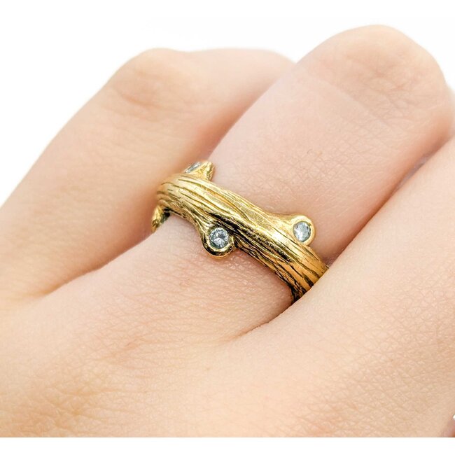 Ring Wood Grain 18ky Sz5.5 10.2g 225070096