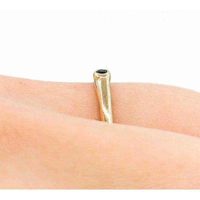 Ring Bezel Set .12ctw Emeralds14ky Sz5 3.2g 225070097