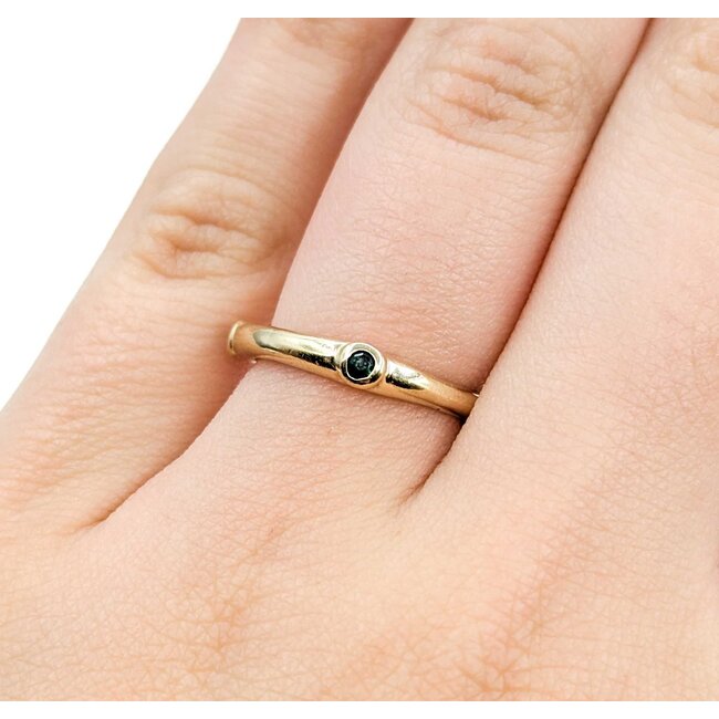 Ring Bezel Set .12ctw Emeralds14ky Sz5 3.2g 225070097