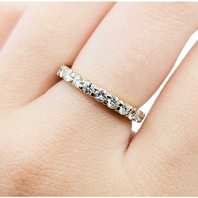 Ring Eternity 1.50ctw Round Diamonds 14ky Sz6.5 3.3g 225070098