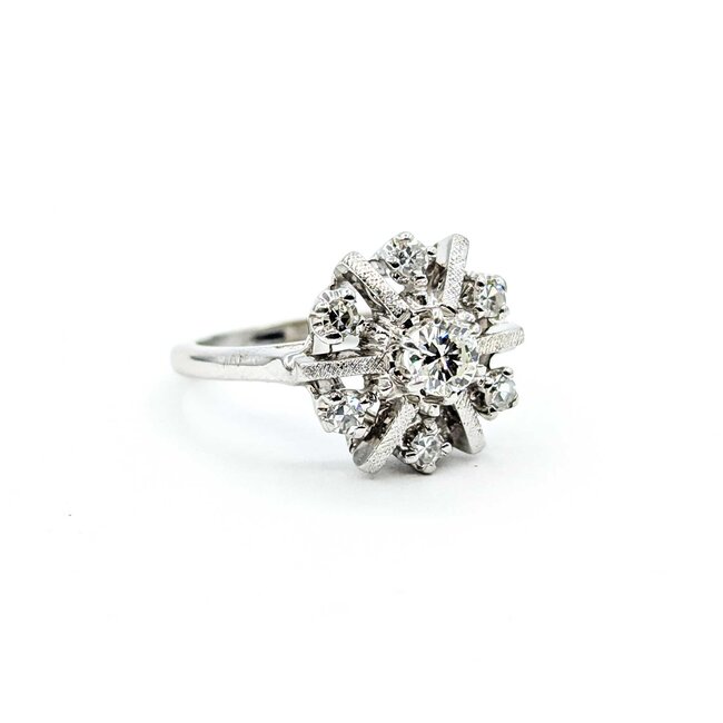 Ring Snowflake .35ctw Round Diamonds 14kw Sz4.5 4.1g 225070112