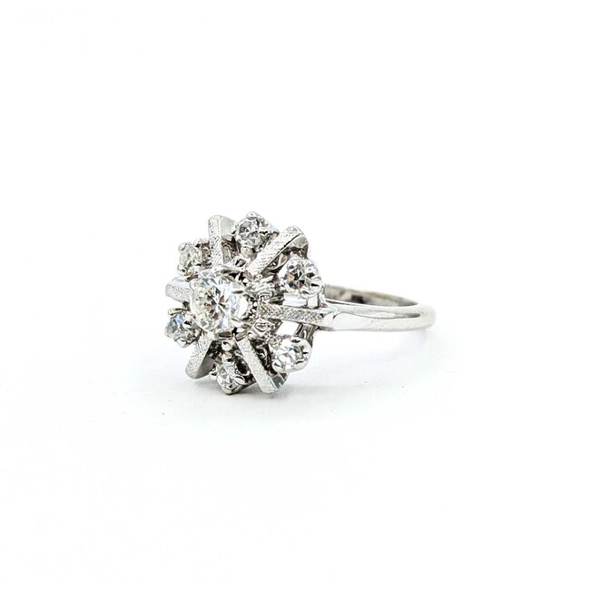 Ring Snowflake .35ctw Round Diamonds 14kw Sz4.5 4.1g 225070112