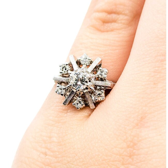 Ring Snowflake .35ctw Round Diamonds 14kw Sz4.5 4.1g 225070112