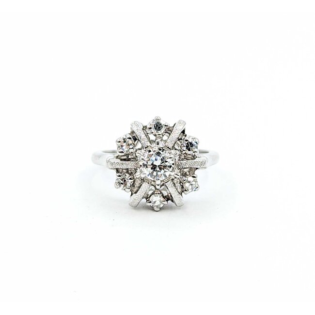 Ring Snowflake .35ctw Round Diamonds 14kw Sz4.5 4.1g 225070112