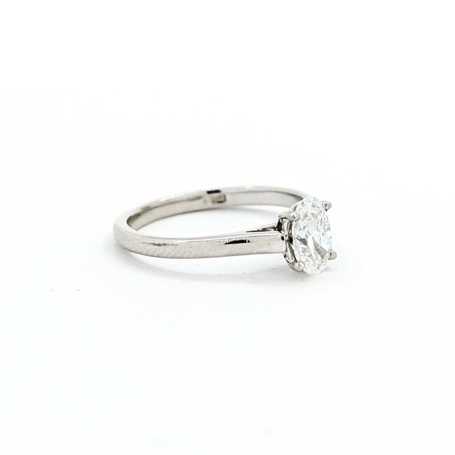 Ring Solitaire .55ct Oval Diamond Platinum Sz4.5 2.75g 225060029