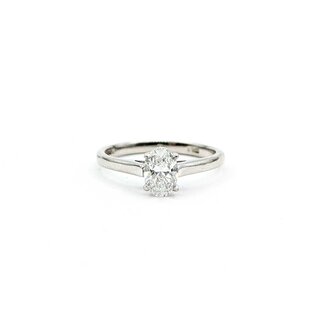 Ring Solitaire .55ct Oval Diamond Platinum Sz4.5 2.75g 225060029