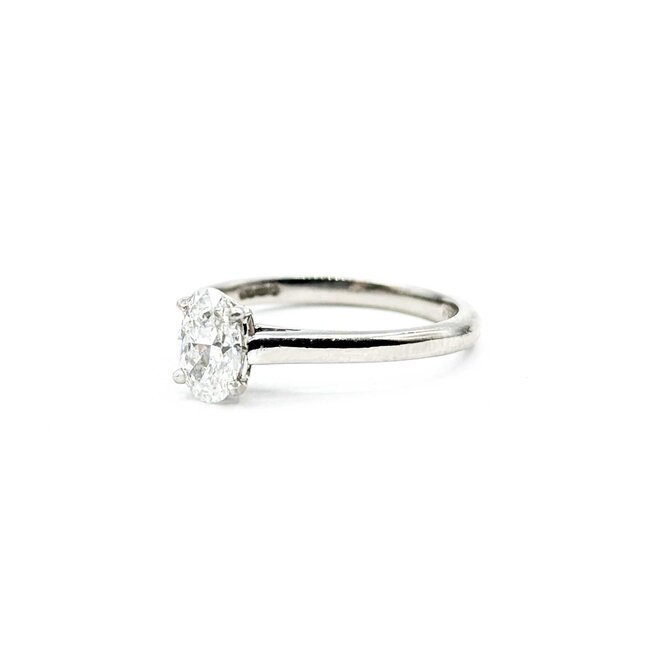 Ring Solitaire .55ct Oval Diamond Platinum Sz4.5 2.75g 225060029