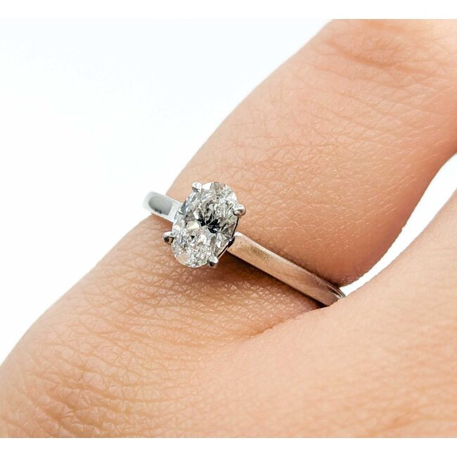 Ring Solitaire .55ct Oval Diamond Platinum Sz4.5 2.75g 225060029