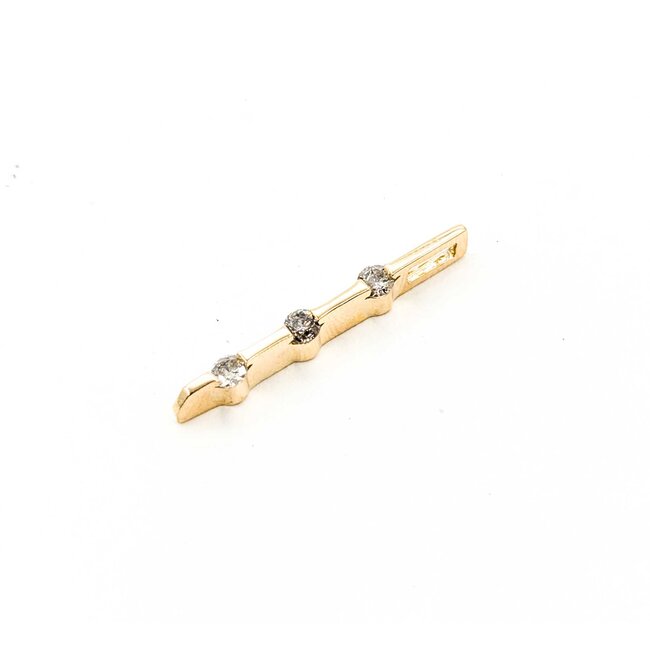 Pendant 3 Stone .20ctw Round Diamond 14ky 25x2.5mm 1.1g 225080013