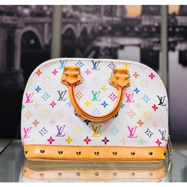 Handbag Louis Vuitton Alma Blanc Monogram PM M92647 Takashi Murakami 125085011