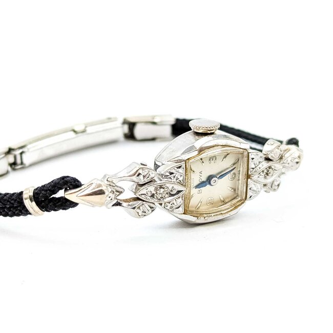 Watch Bulova Wind Up Wristwatch .03ctw Single Cut Diamonds 14kw 7.3g 225070139