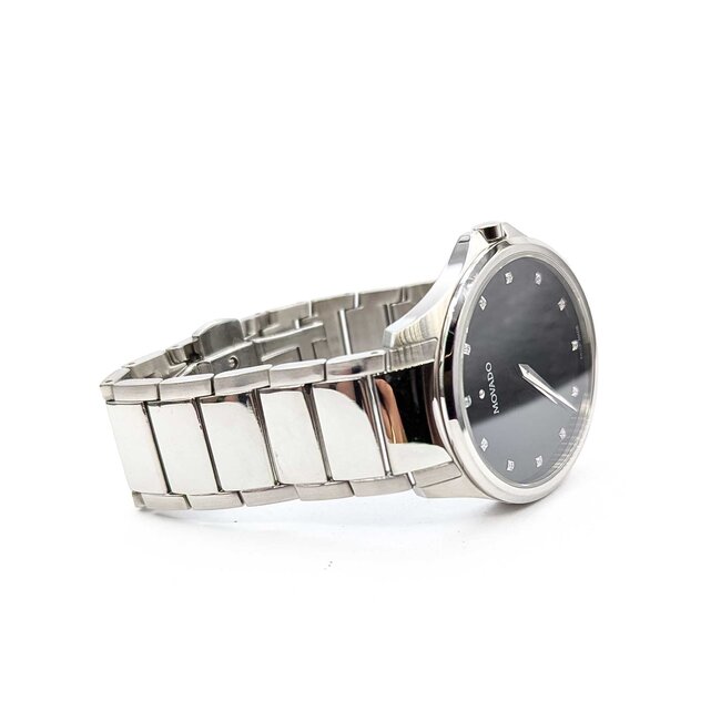 Watch Movado Faceto 1/20ctw Diamond Dial 39mm Stainless Steel 7" Watch Only 125076002