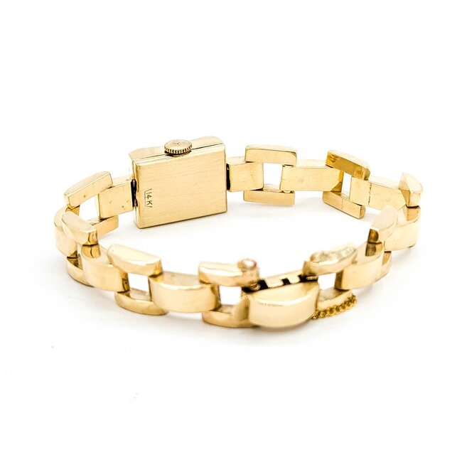 Watch Hilton Wind Up Wristwatch .02ctw Single Cut Diamonds 14ky 6.5" 20.8g 225070137