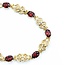 Bracelet Vintage Style .03ctw Round Diamonds 6.40ctw Garnet 10ky 7" 7.5g 225070133