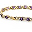 Bracelet Hearts .04ctw Round Diamonds 4.00ctw Amethyst 10ky 7" 8.2g 225070132