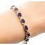 Bracelet Hearts .04ctw Round Diamonds 4.00ctw Amethyst 10ky 7" 8.2g 225070132