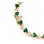 Bracelet Link 1.52ctw Round Diamonds 3.60ctw Emerald 14ky 7.75" 12.4g 225070130