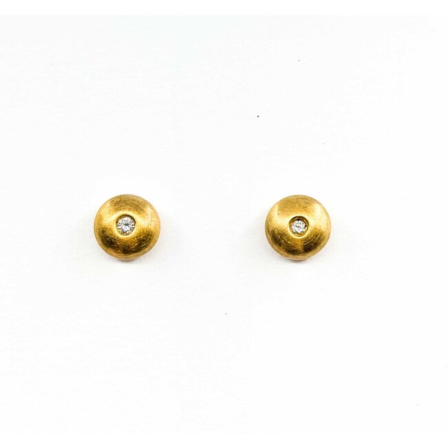 Earrings Bezel Set .04ctw Round Diamonds 14ky 8mm 1.6g 225070099