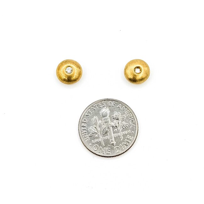 Earrings Bezel Set .04ctw Round Diamonds 14ky 8mm 1.6g 225070099