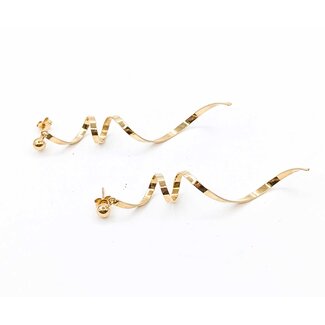 Earrings Swirls 14ky 61x8mm 2.7g 225070043