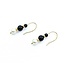 Earrings Dangle Pearl Onyx 14ky 29x5.5mm 1.9g 225070145