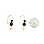Earrings Dangle Pearl Onyx 14ky 29x5.5mm 1.9g 225070145