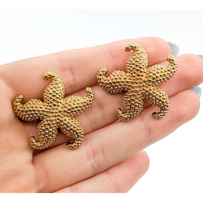 Earrings Star Fish 14ky 31.5mm 5.1g 225070038