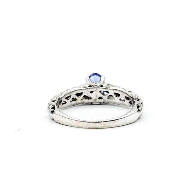 Ring Vintage Style .15ctw Round Diamonds .80ct Tanzanite 14kw Sz7.25 3.5g 225070142