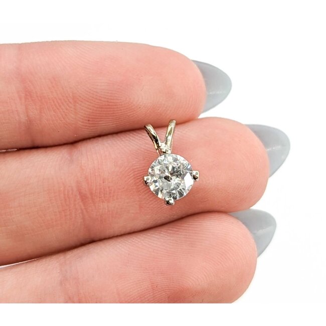 Pendant Solitaire .78ct Round Diamond 14kw .7g 225080008