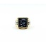 Ring Carved Soldier .01ctw Single Cut Diamonds Hematite 10ky 16mm Sz10 8.2g 225070080