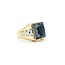 Ring Carved Soldier .01ctw Single Cut Diamonds Hematite 10ky 16mm Sz10 8.2g 225070080
