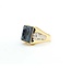 Ring Carved Soldier .01ctw Single Cut Diamonds Hematite 10ky 16mm Sz10 8.2g 225070080
